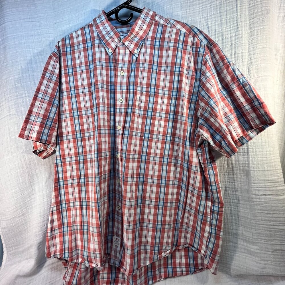 Izod Mens Size XLarge Button Down Shirt~Short Sleeve~Saltwater Collection